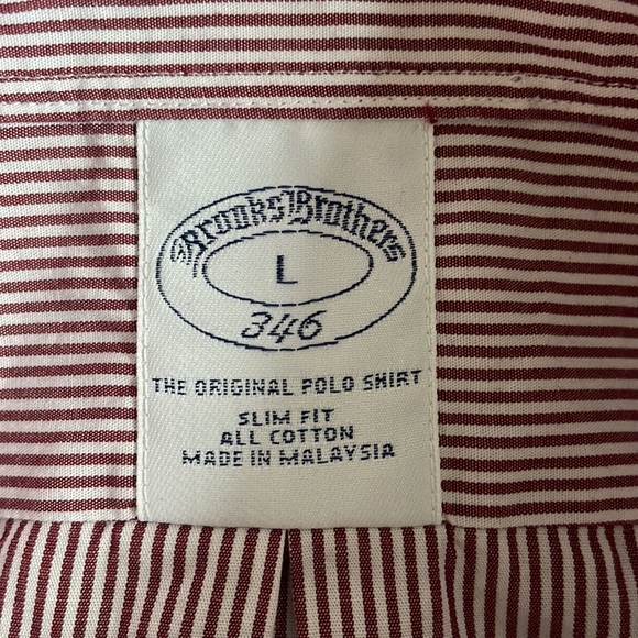 Brooks Brothers Slim Fit Red Striped Dress Shirt Large - Picture 4 of 6